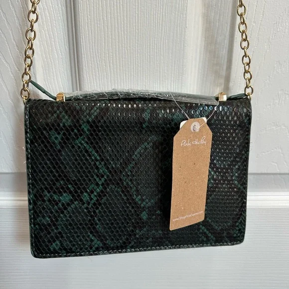 Brand new Pink Haley vegan green animal print crossbody bag - Picture 2 of 8